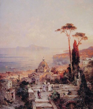 Franz Richard Unterberger Painting - The View from the Balcony scenery Franz Richard Unterberger